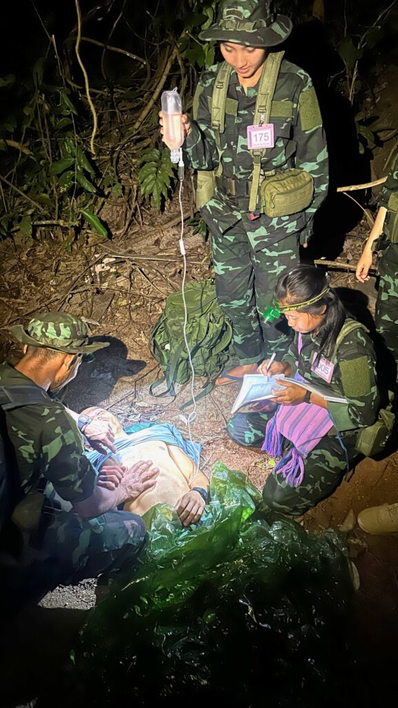 Practicing at night.