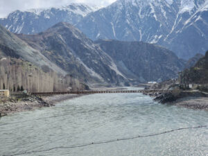 River between Tajikistan and Afghanistan.