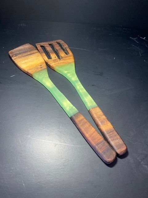 Thumbnail: Epoxy Wooden kitchen Utensils