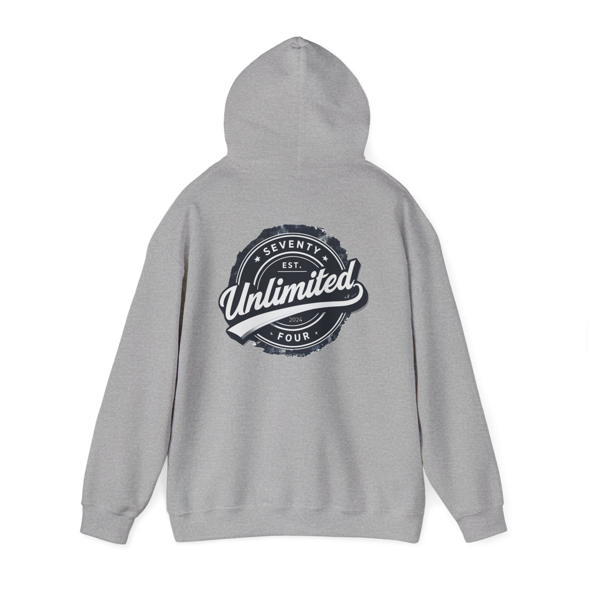 Seventy Four Unlimited Logo Hoodie, Cozy Sweatshirt, Stylish Graphic Jumper