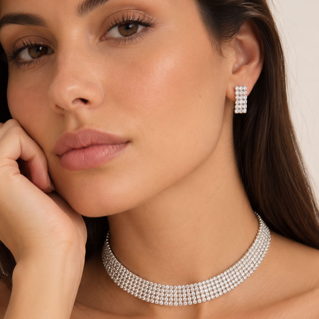 Conjunto Choker Cravejado