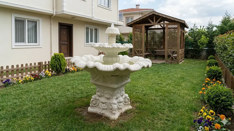 Beton Papatya Süs Havuzu ve Beton Fıskiye 2