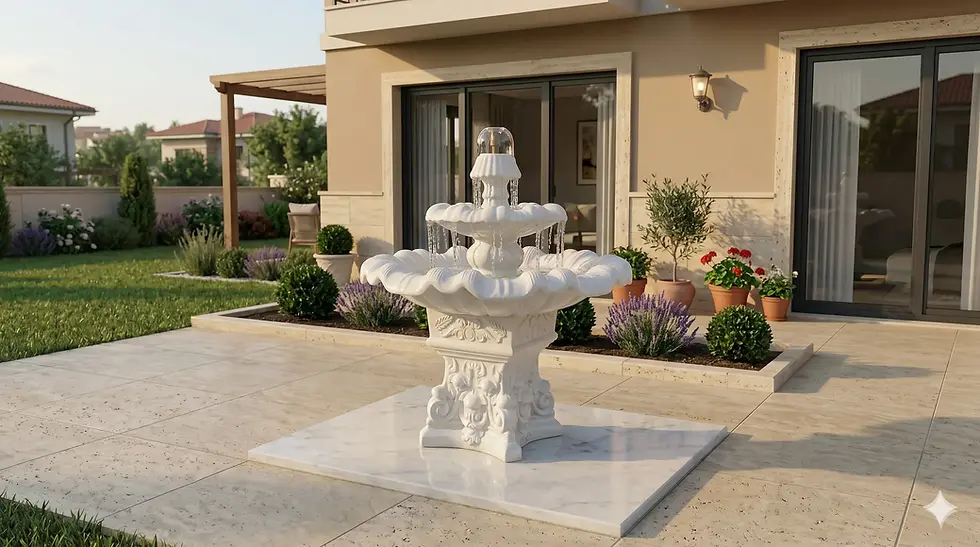 Beton Papatya Süs Havuzu ve Beton Fıskiye 7