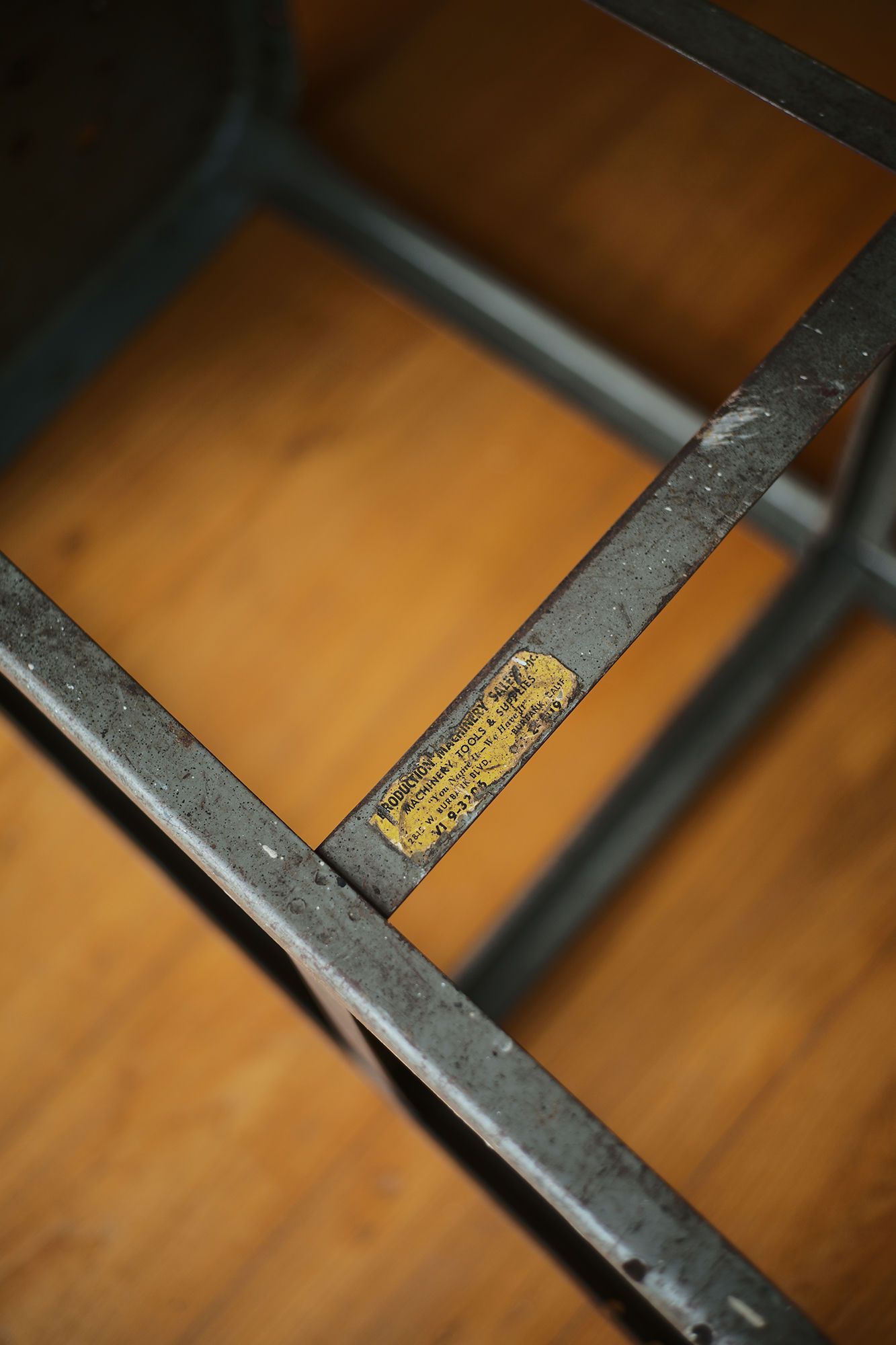 Vintage Lyon Aurora Illinois Industrial Stool.