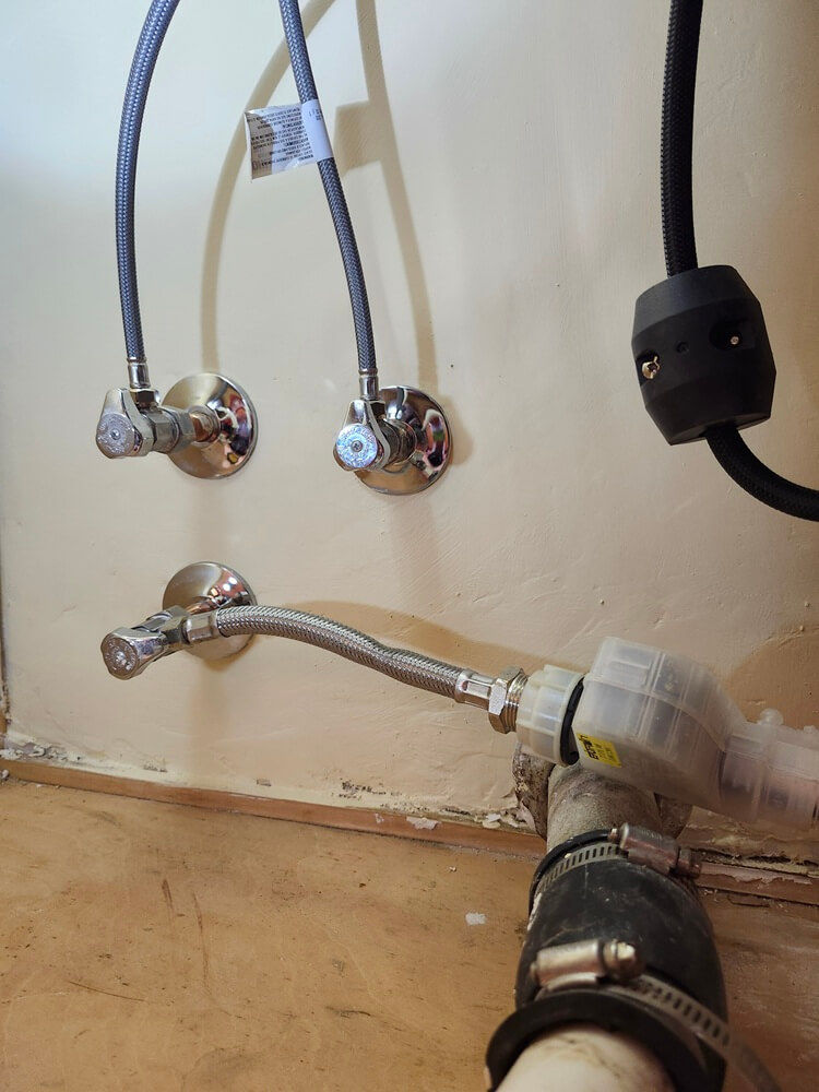 Updated fixture shutoff valves and plumbing connections completed in Altadena