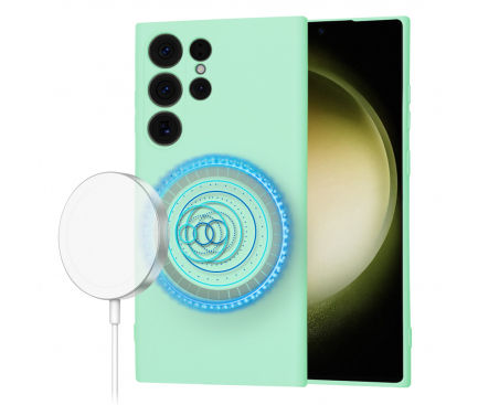 Husa MagSafe pentru Samsung Galaxy S23 Ultra, Techsuit, SoftFlex, Verde Deschis