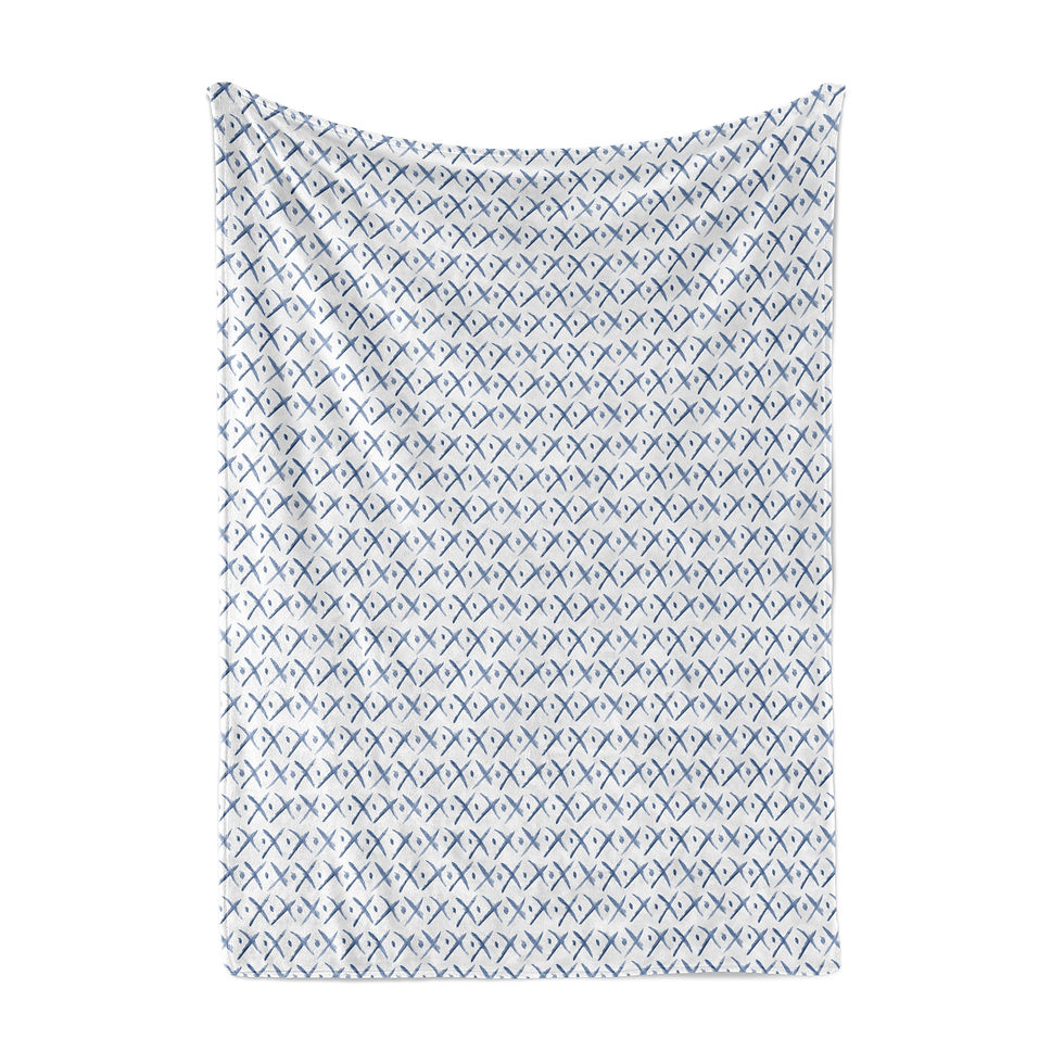 Thumbnail: Personalized light blanket - Indigo patterns