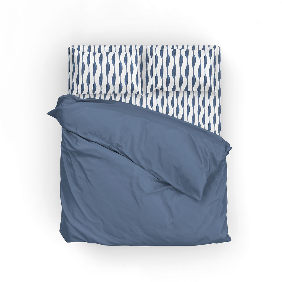 Thumbnail: Italian cotton Sheet Set - Indigo patterns