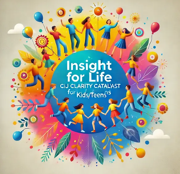 DALL·E 2024-11-17 01.10.54 - A circular image representing Insight for Life, the CIJ Clari