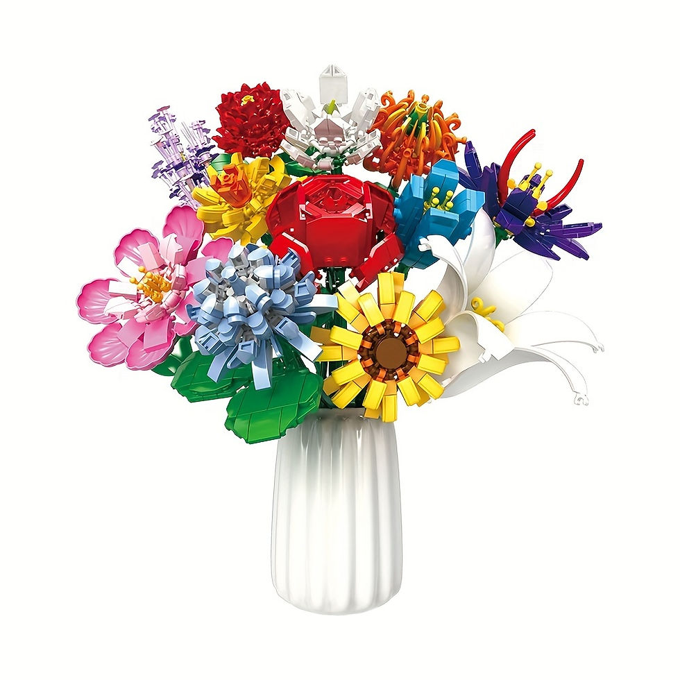 1009pcs 12 In 1 Building Blocks Flower, Small Brick, Beautiful Bouquet, DIY Cre