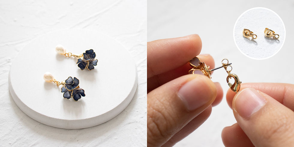 Thumbnail: ＜QUEEN BLUE＞ LUCKY CLOVER｜Pearl Earrings