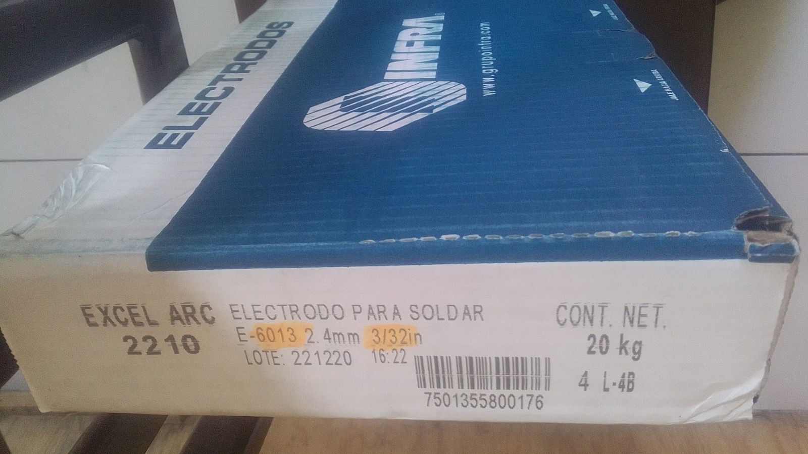 Electrodos 6013 3/32 Normal Excel Infra Caja 20Kg