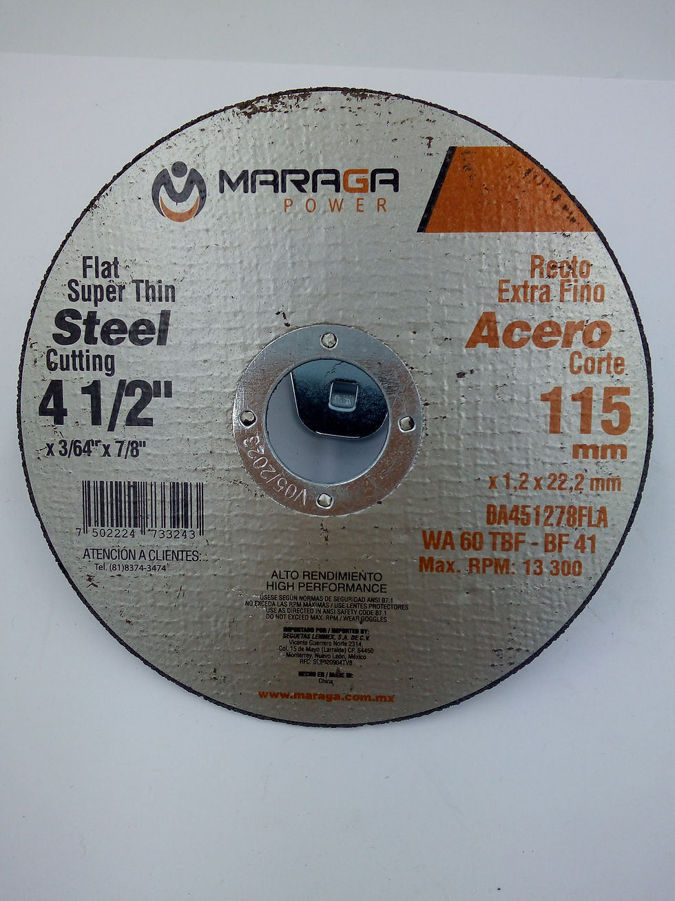 Miniatura: Disco de Corte Maraga 4.5" Recto Extra Fino Pack100pzas.