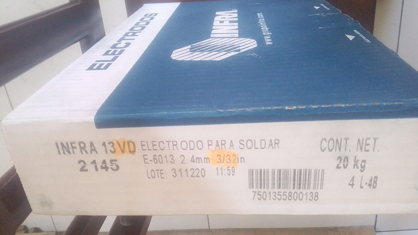 Electrodos 6013 3/32 VD Infra Caja 20Kg