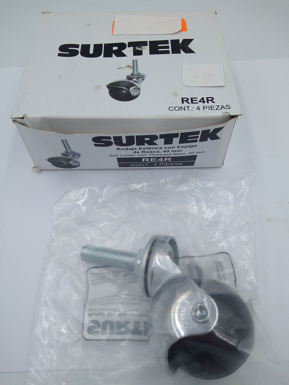 Miniatura: Rueda esférica de 40mm con rosca. 1 pza.