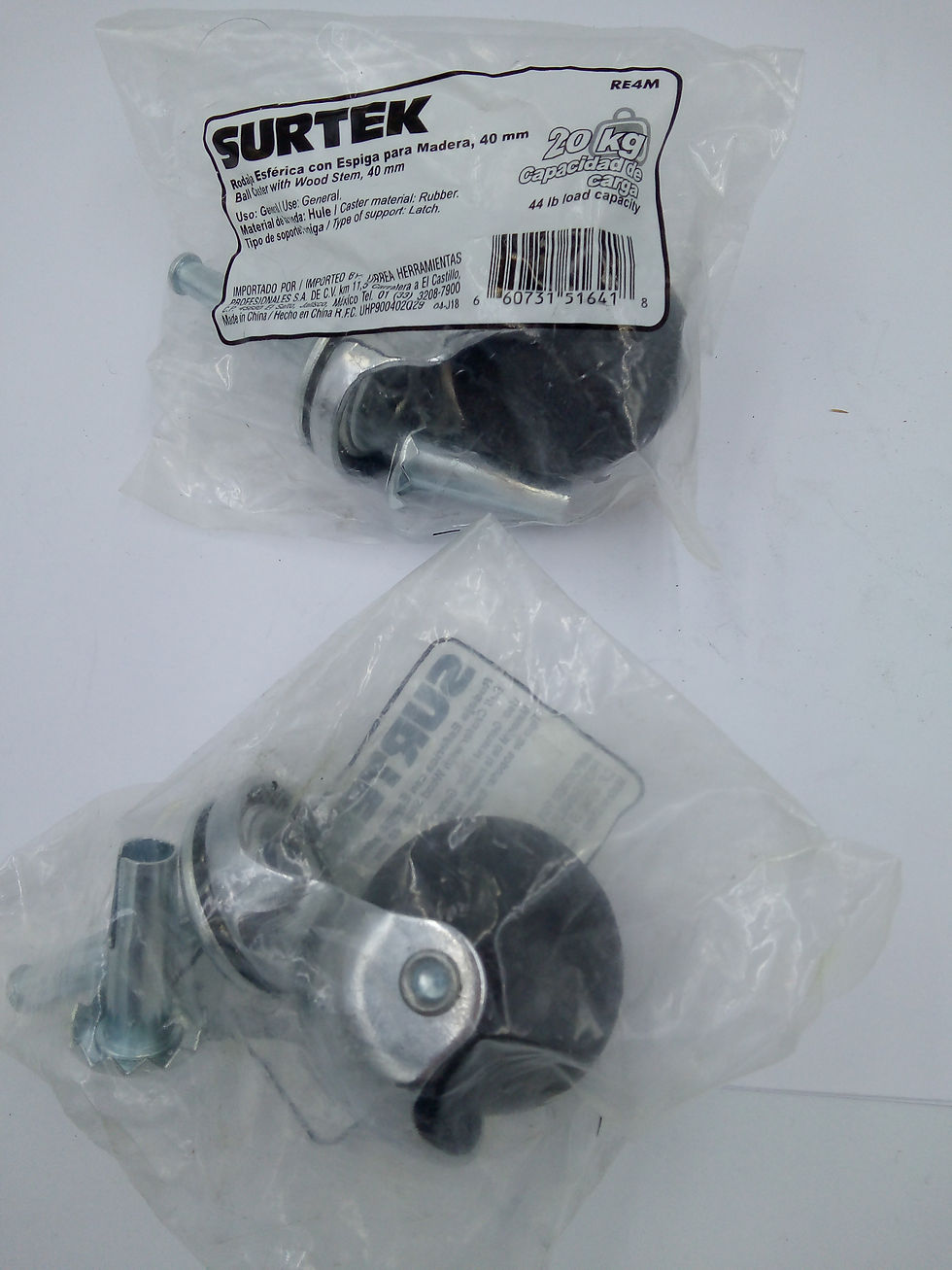Miniatura: Rueda esférica de 40mm con espiga p/madera. 1 pza.