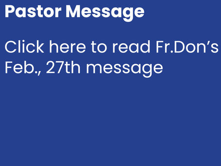 Feb 27th Pastor Message