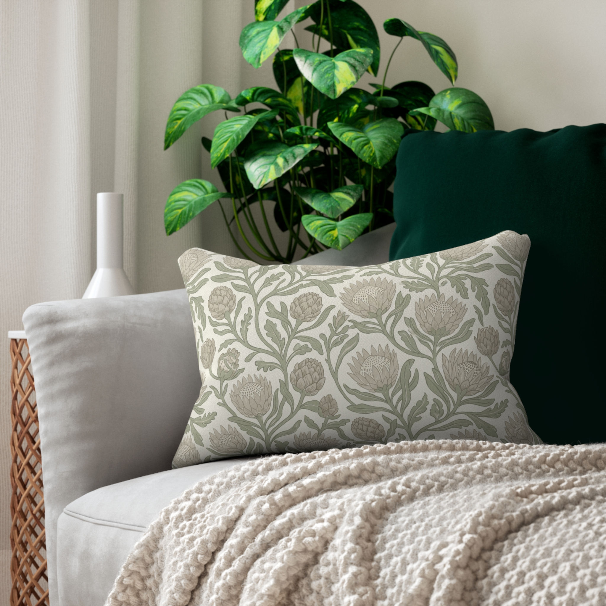 Willow & Bloom Botanical Lumbar Pillow