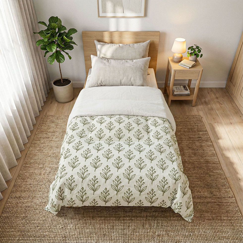 Thumbnail: Sage Leaf Cotton Comforter