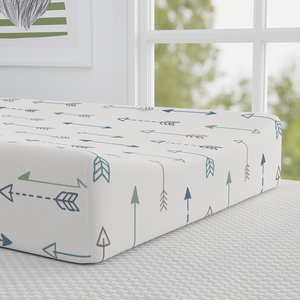 Thumbnail: Little Explorer Arrows Baby Changing Pad Cover — Blues