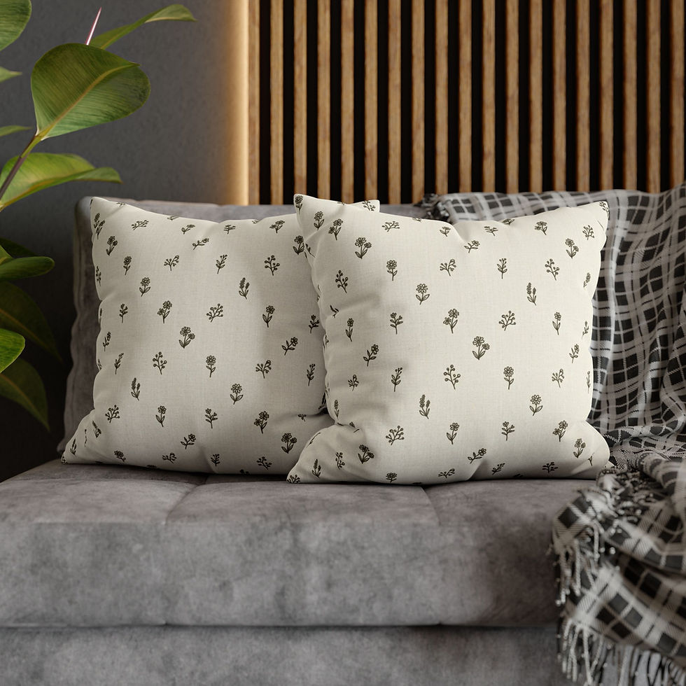 Thumbnail: Ditsy Floral Meadow Pillow Cover - Cottage Cream