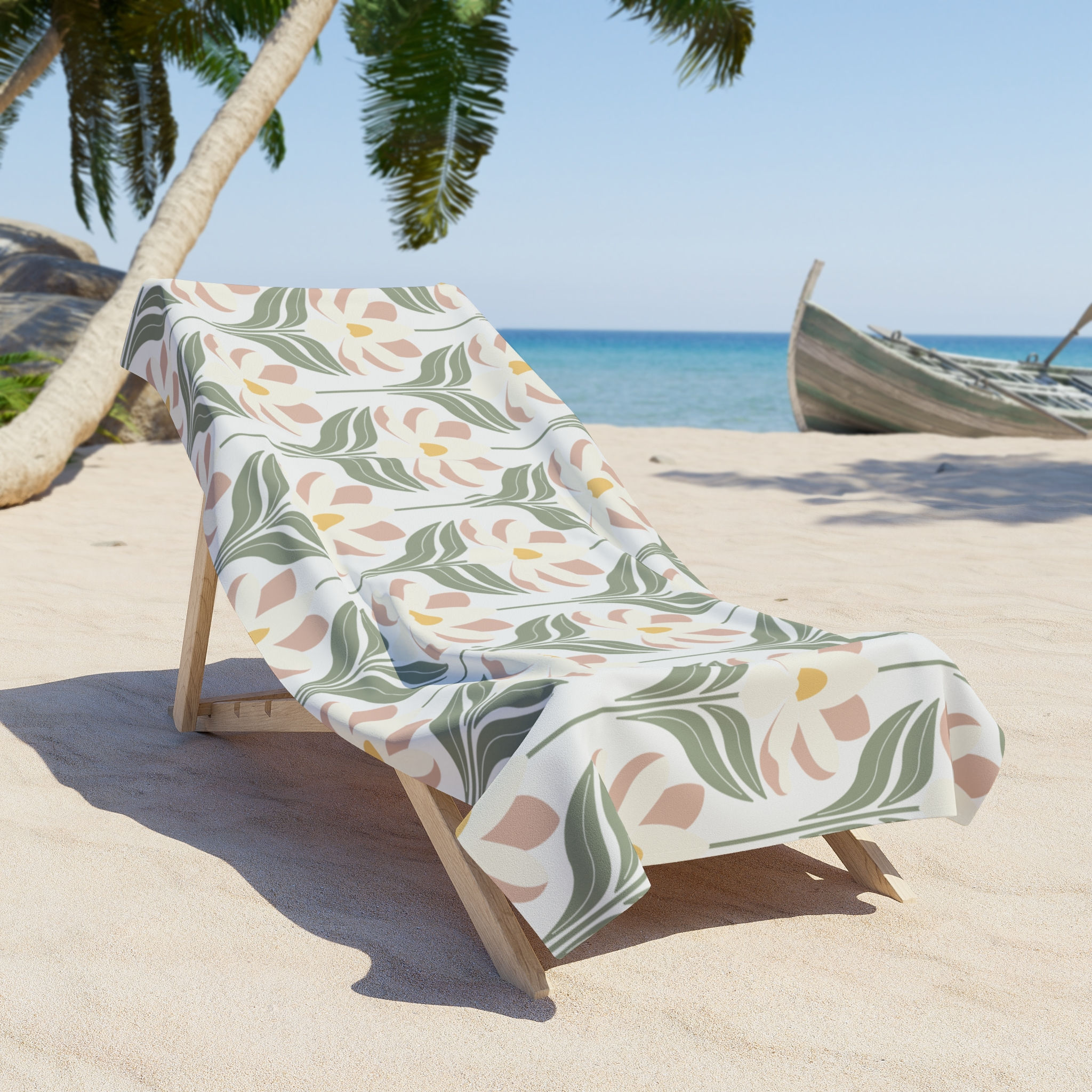 Art Deco Tulip Beach Towel 