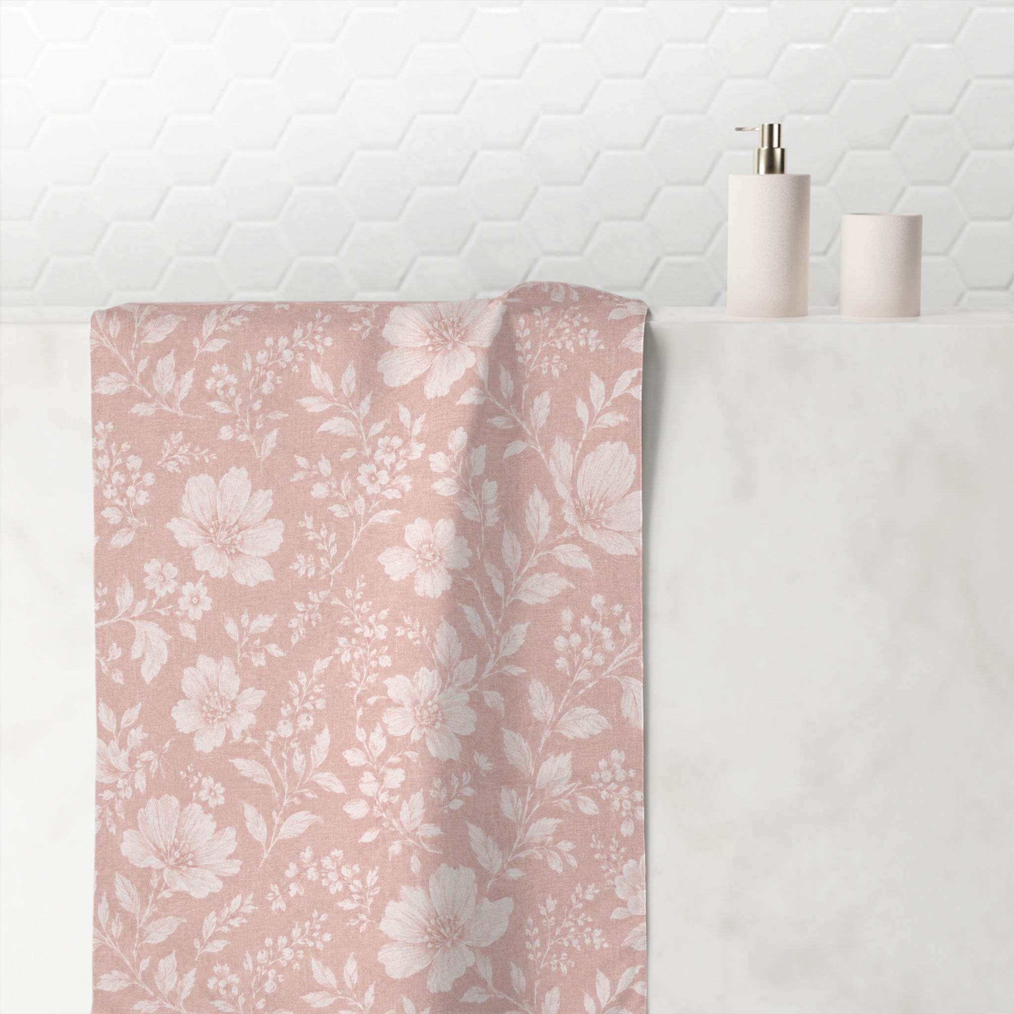 Willow Meadow Cotton Towel — Vintage Rose