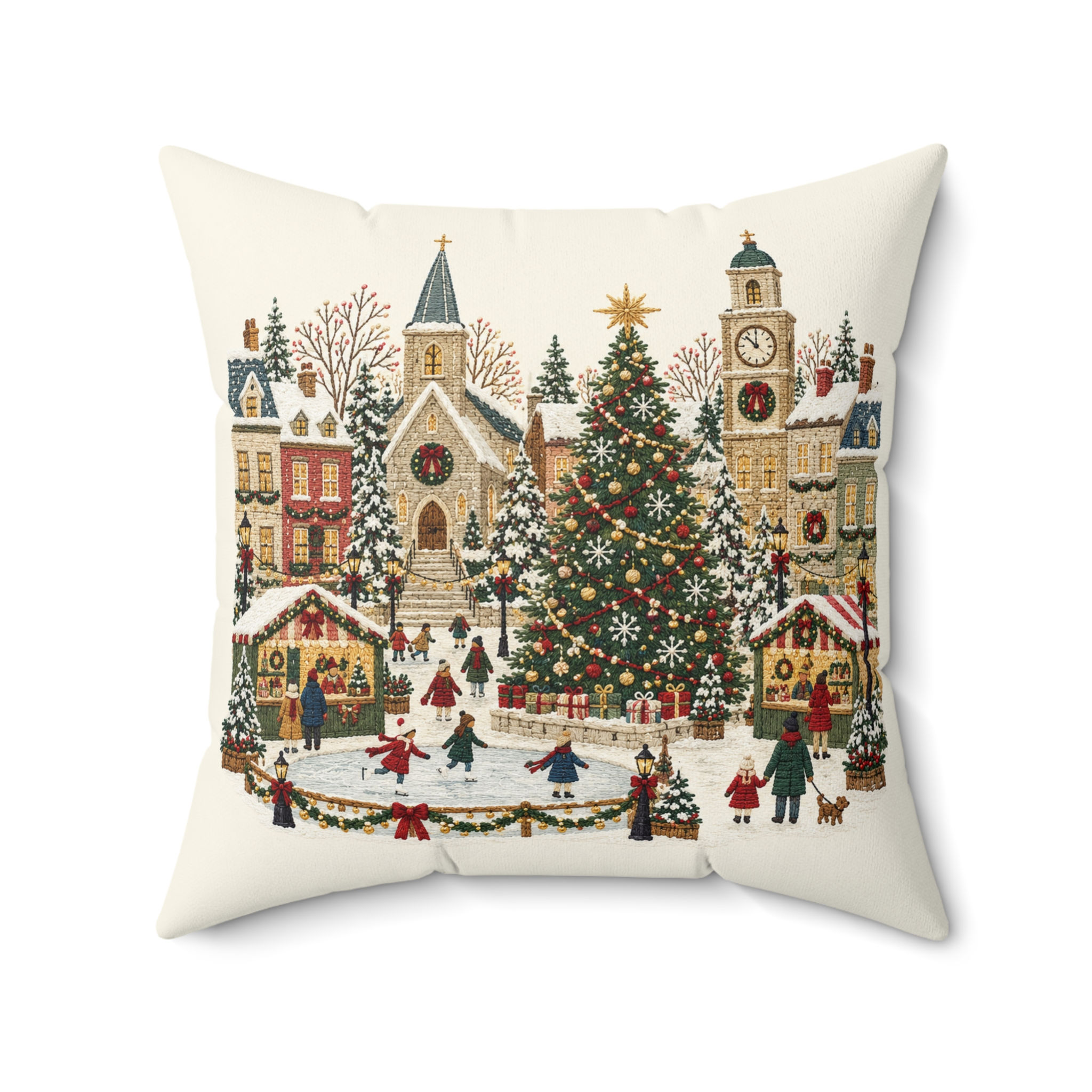Noelle Town Square Faux Suede Throw Pillow
