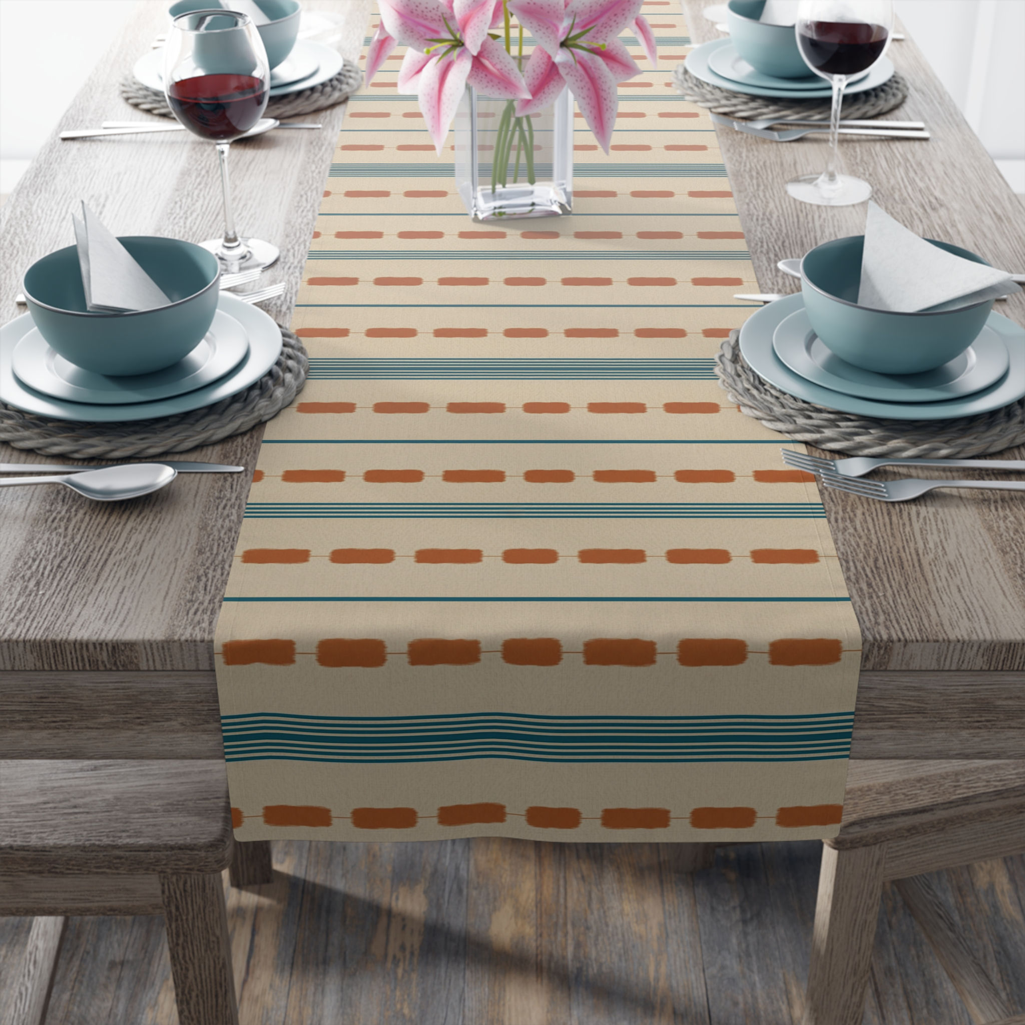 Rust & River Striped Table Runner