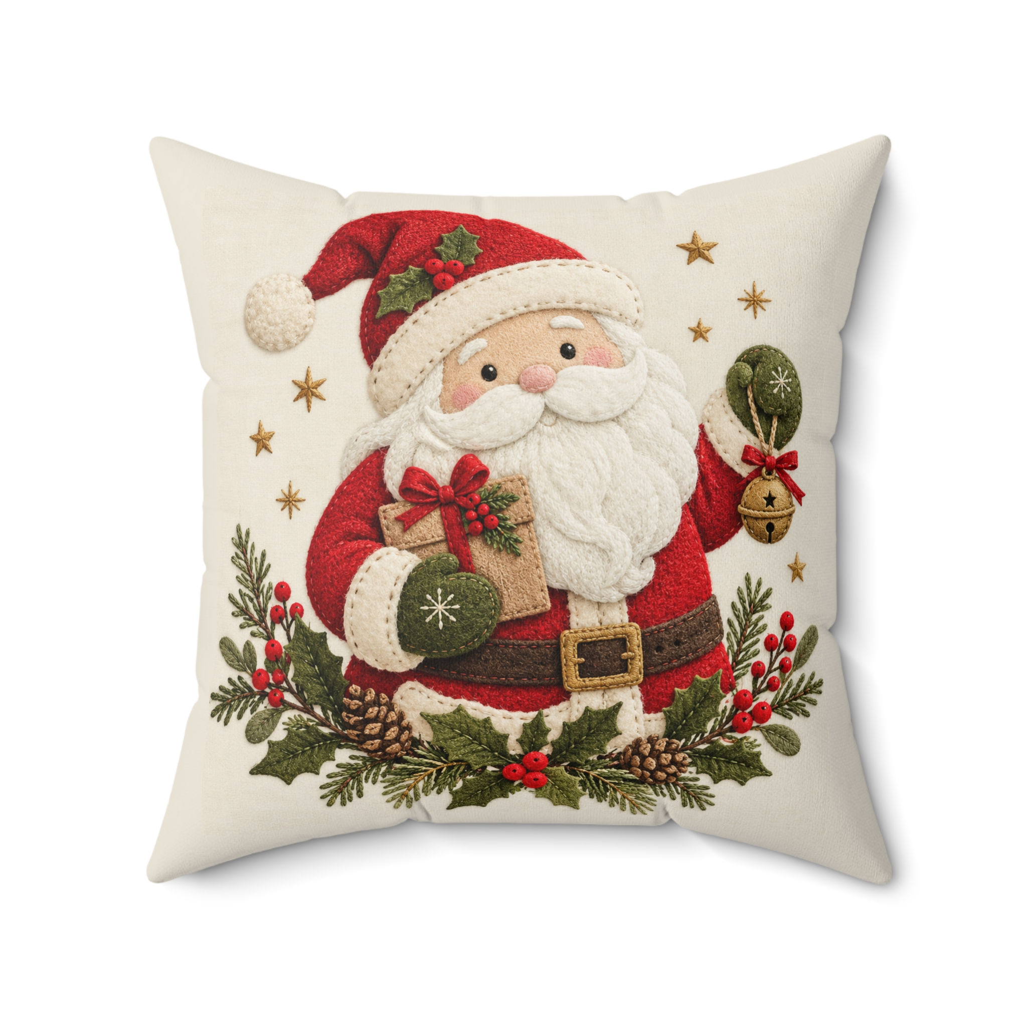 St. Nicholas Keepsake Faux Suede Throw Pillow