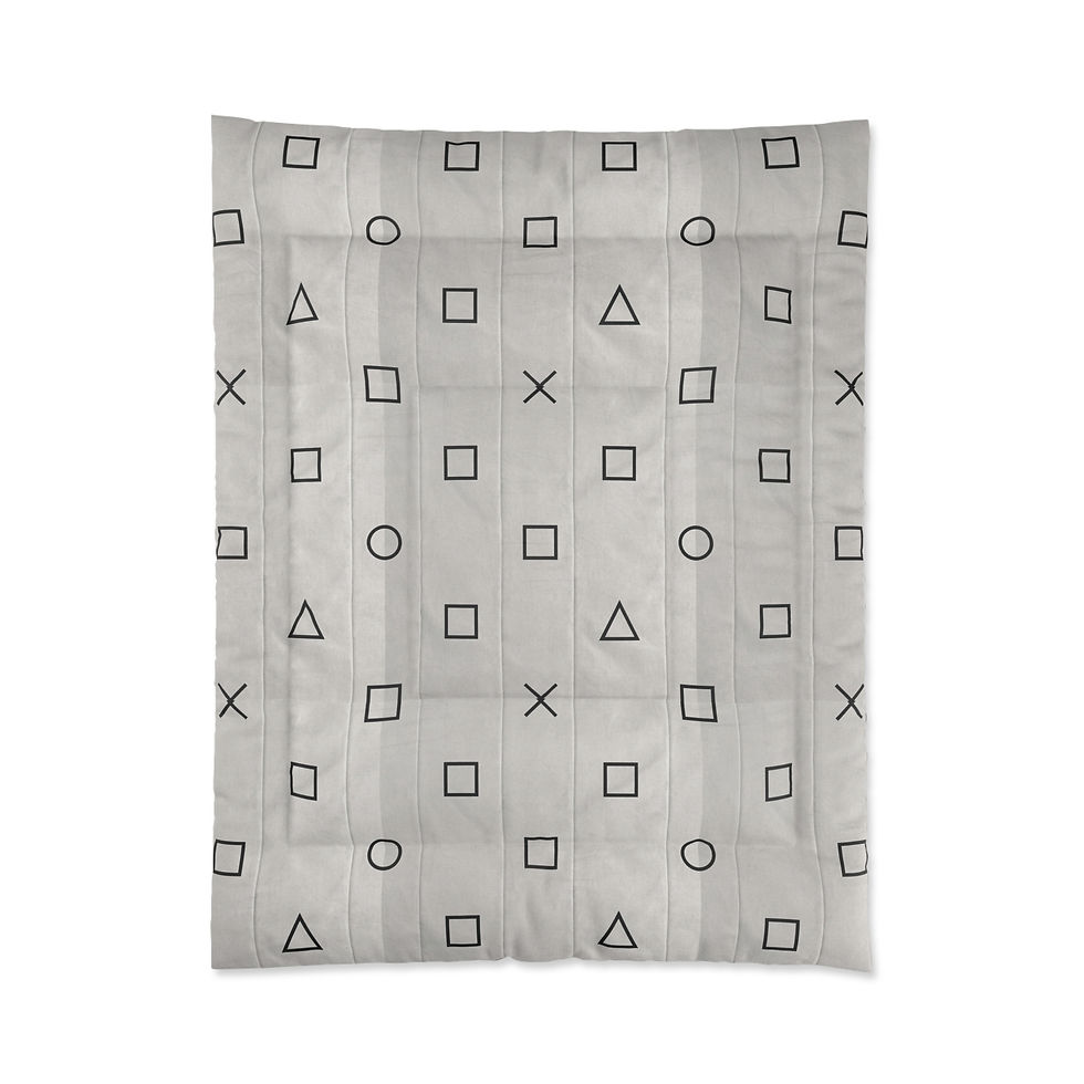 Thumbnail: Gamer Button Kid Comforter - Soft Gray