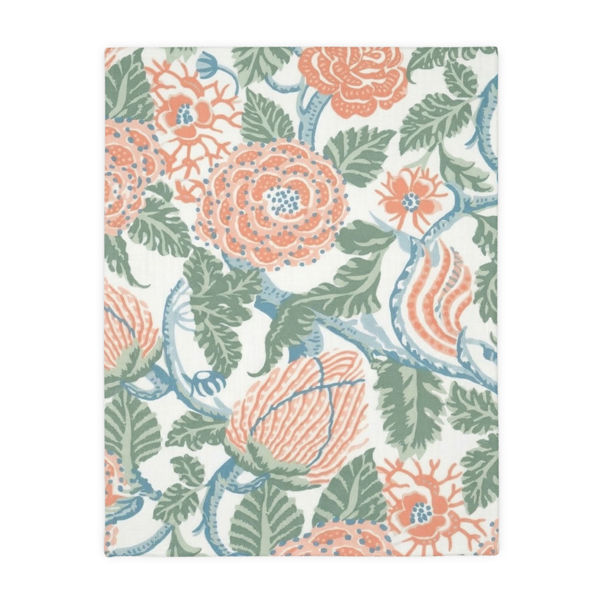 Sweetbriar Coral Chintz Velveteen Microfiber Throw