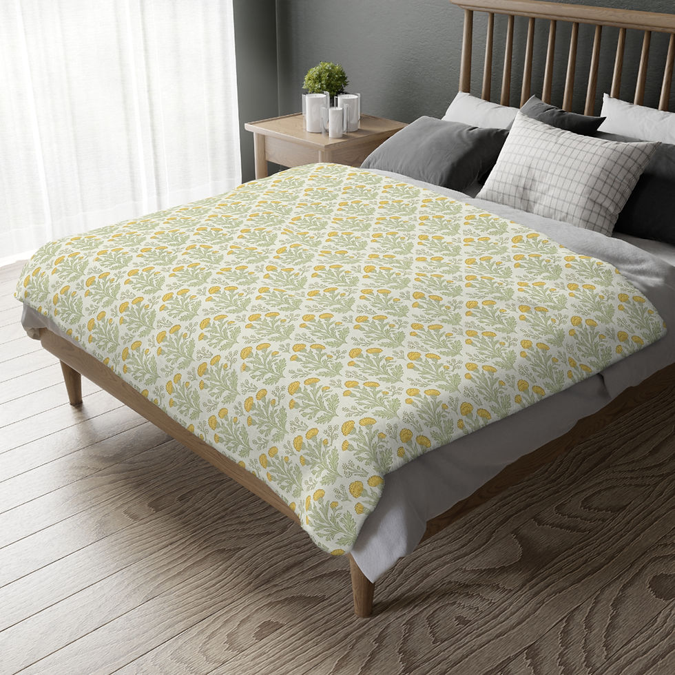 Thumbnail: Golden Dandelion Meadow Microfiber Velveteen Blanket 