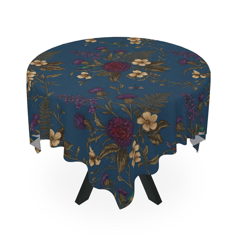 Thumbnail: Moody Botanical Thistle Tablecloth 