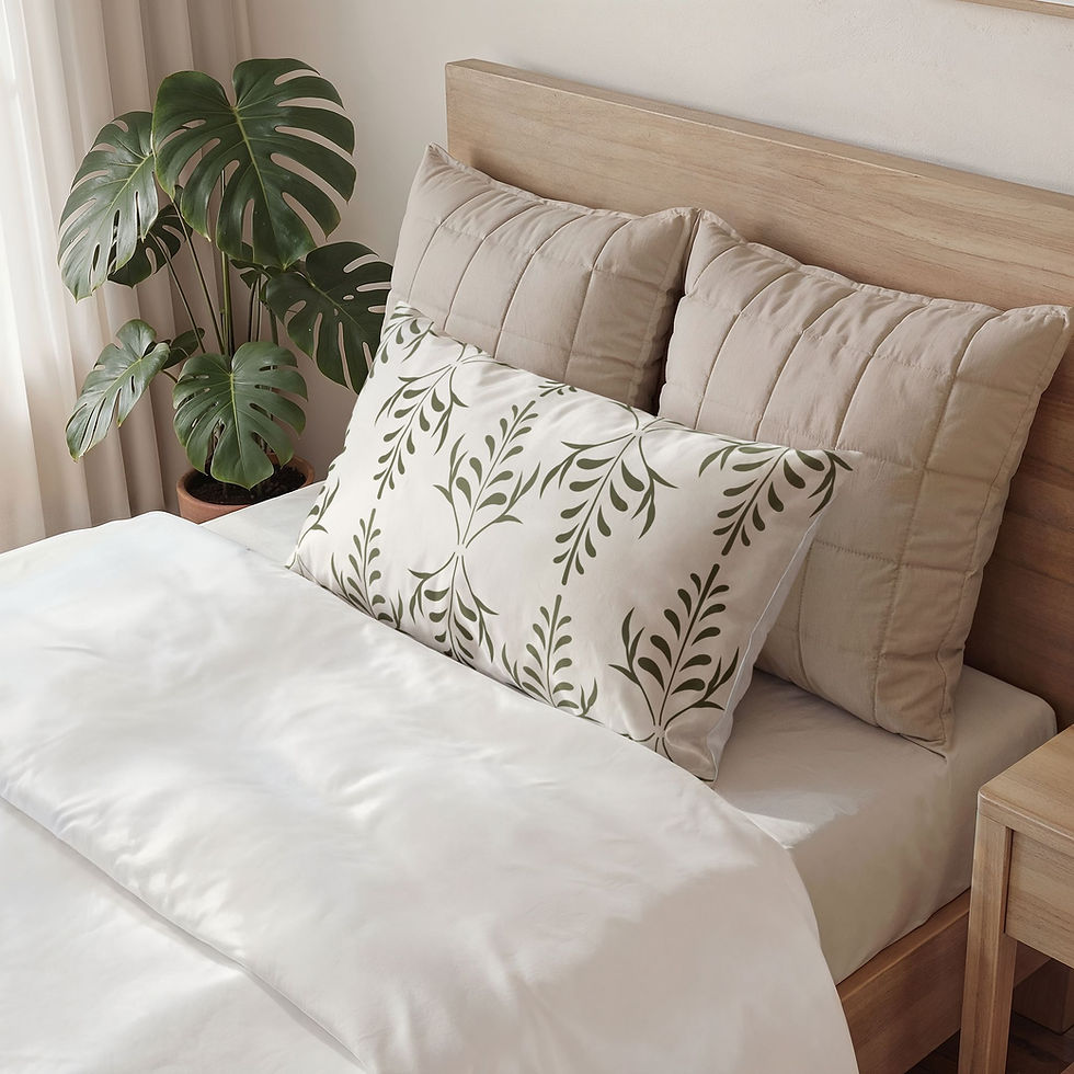 Thumbnail: Organic Harmony Olive Botanical Cotton Pillow Sham