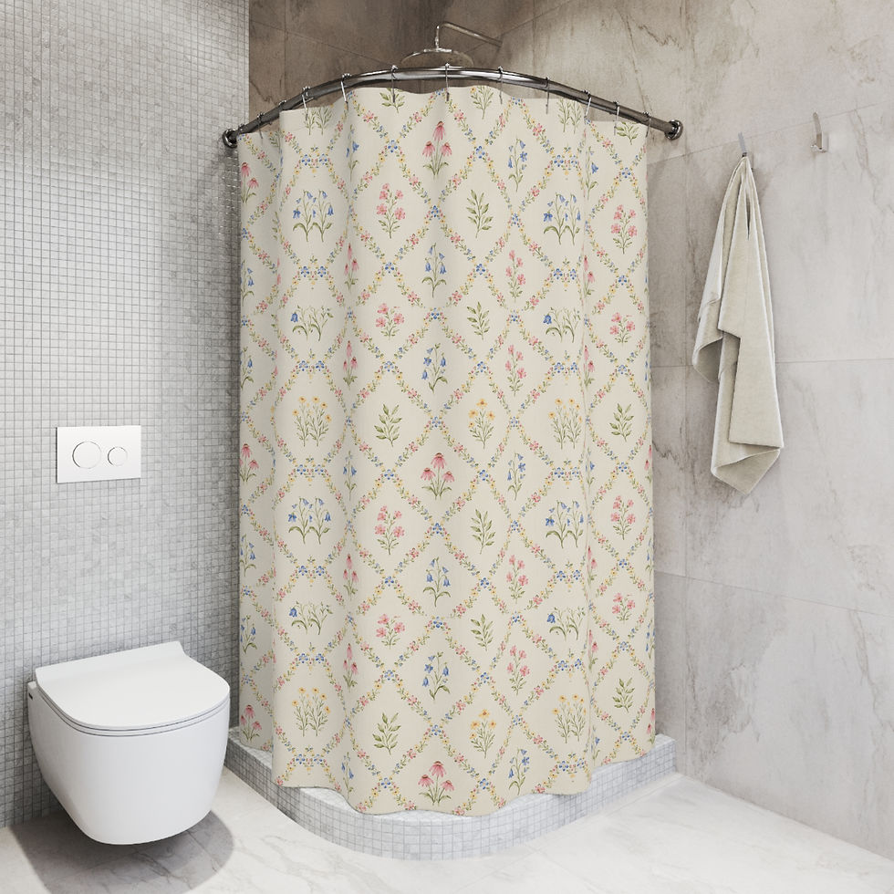 Thumbnail: Sweet Bluebell Promenade Shower Curtain