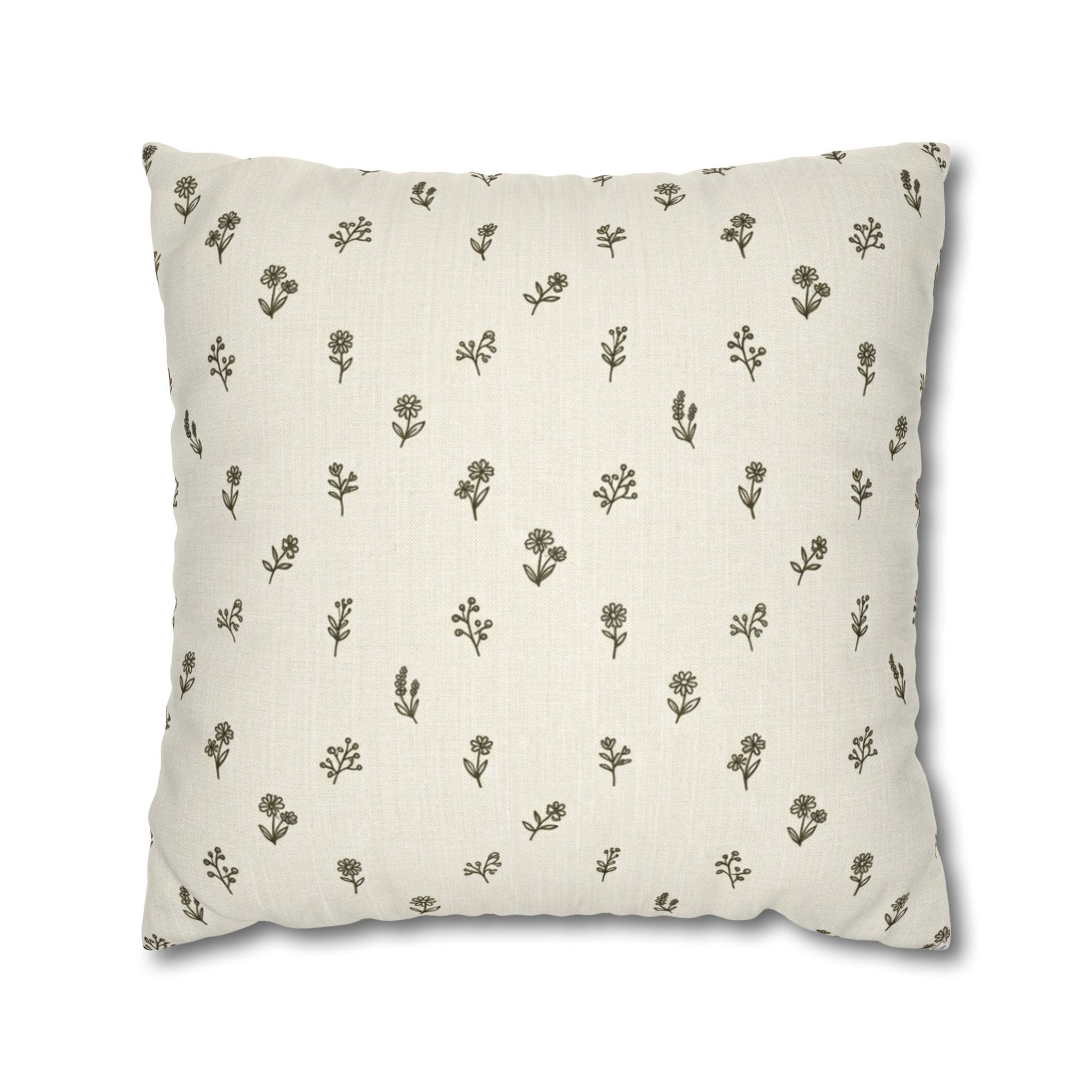 Ditsy Floral Meadow Pillow Cover - Cottage Cream