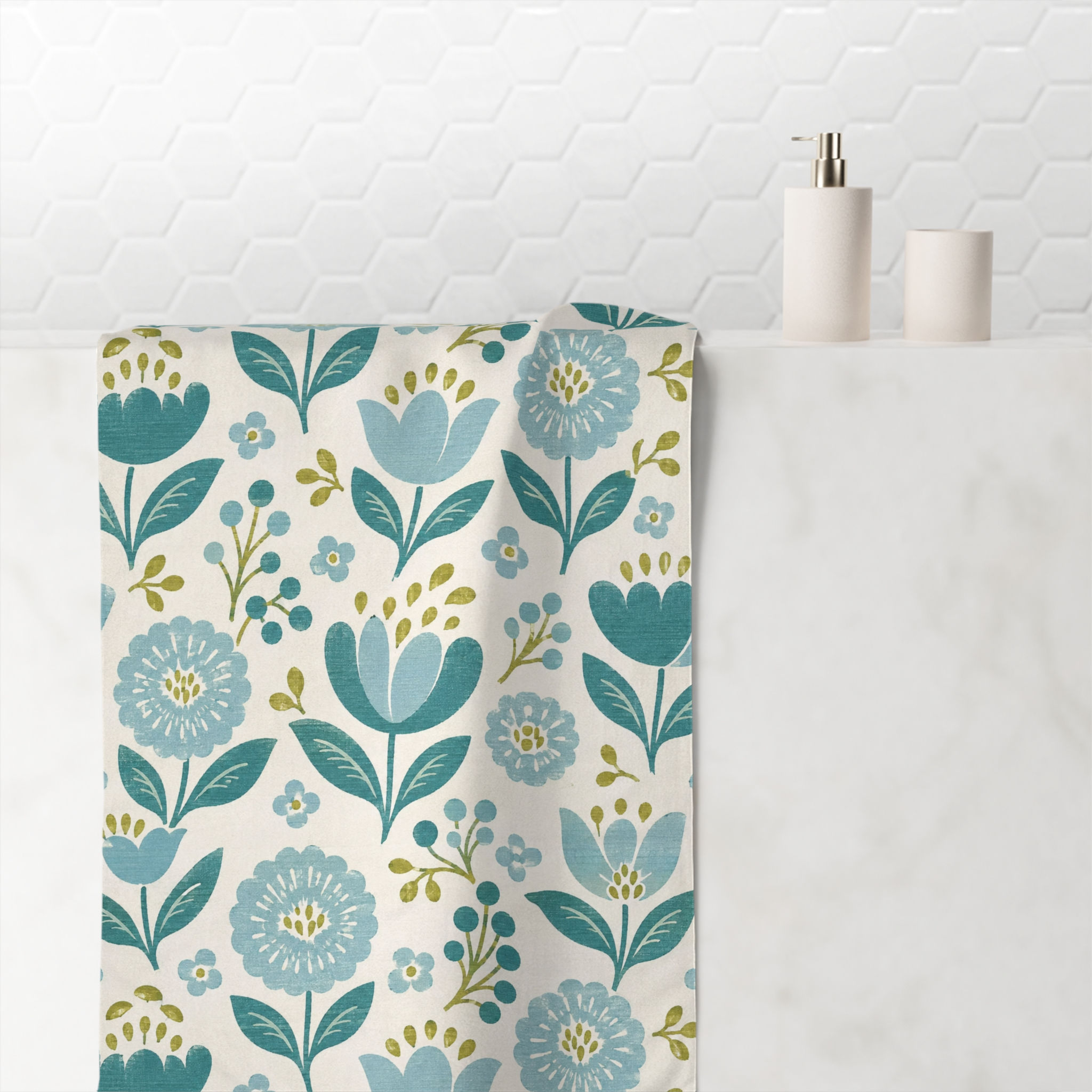 Sea Glass Botanica Cotton Bath Towel