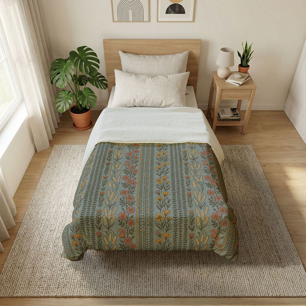 Thumbnail: Bluebell Lane Row  Cotton Duvet Cover 