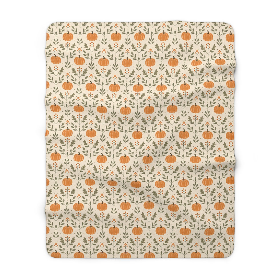 Thumbnail: Autumn Folk Garden Sherpa Blanket 
