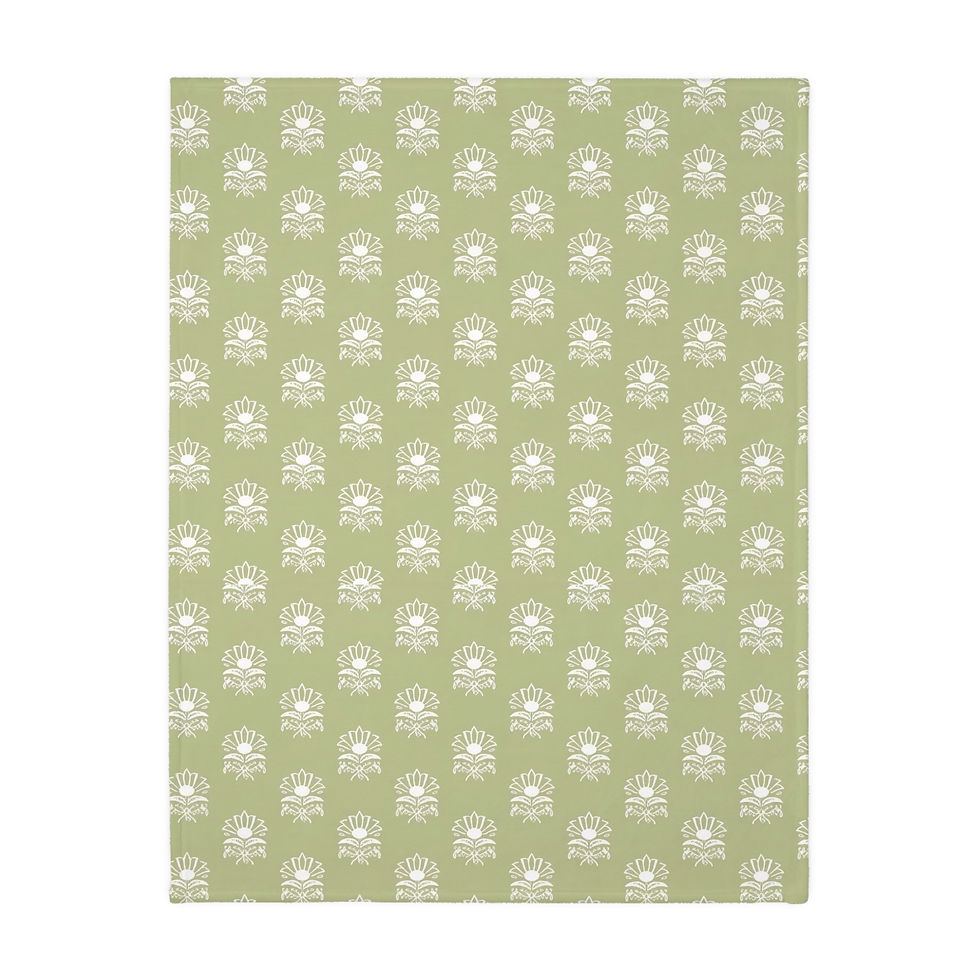 Thumbnail: Sage Meadow Block Velveteen Microfiber Throw