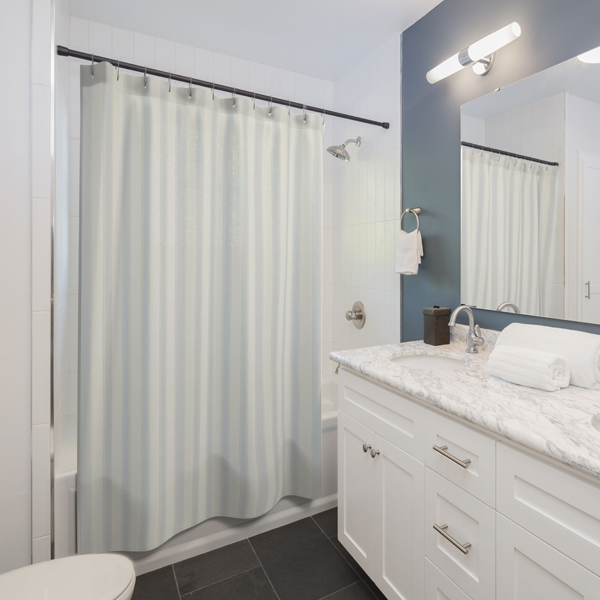 Coastal Heritage Stripe Shower Curtain 