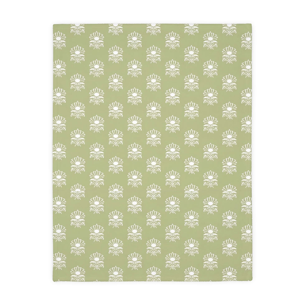 Thumbnail: Sage Meadow Block Velveteen Microfiber Throw