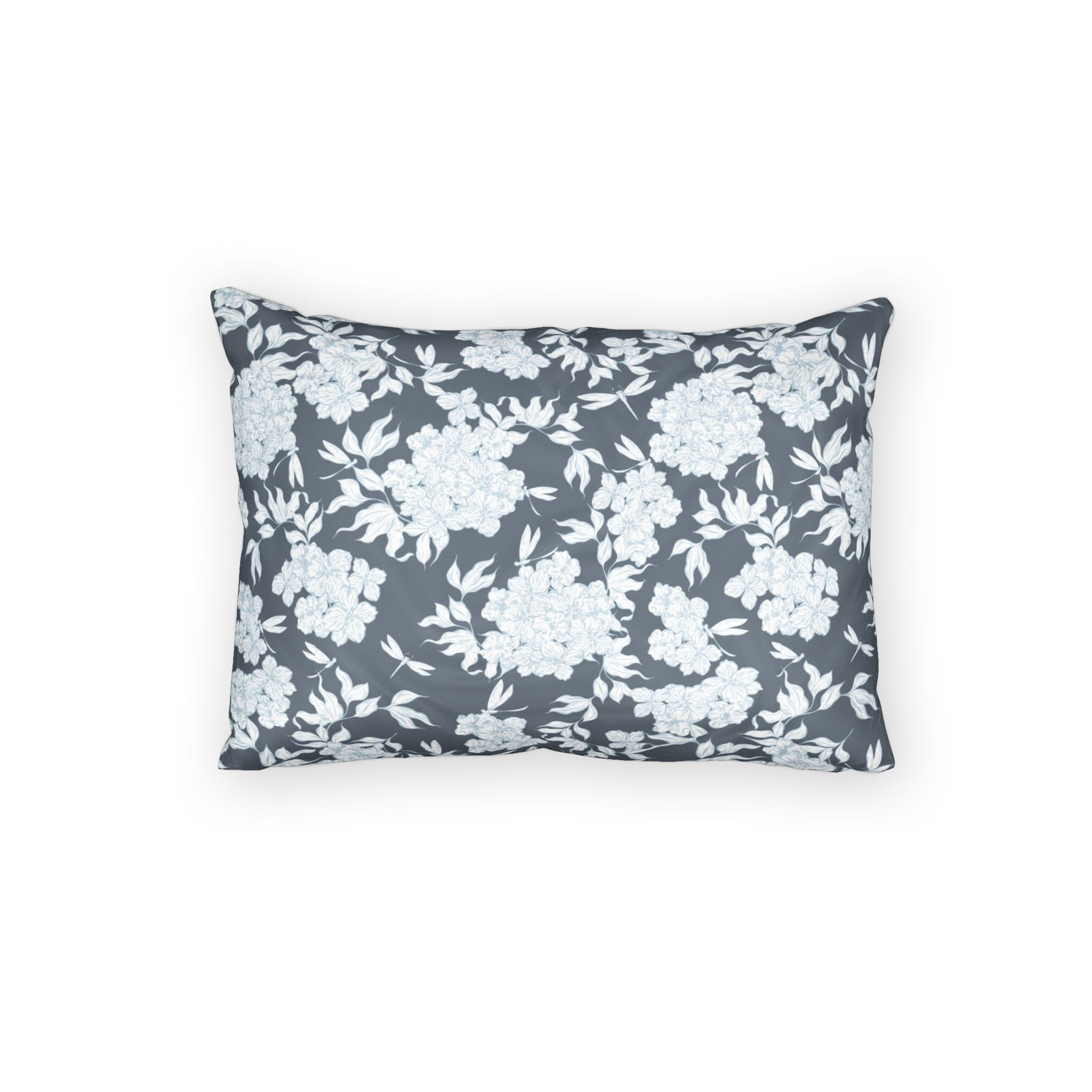 Enchanted Hydrangea and Dragonfly Cotton Pillow Sham 