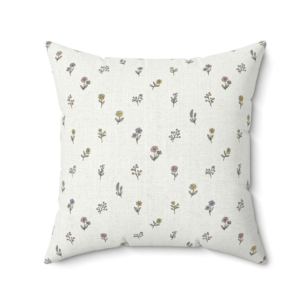 Thumbnail: Ditsy Floral Meadow Throw Pillow - Cottage Color