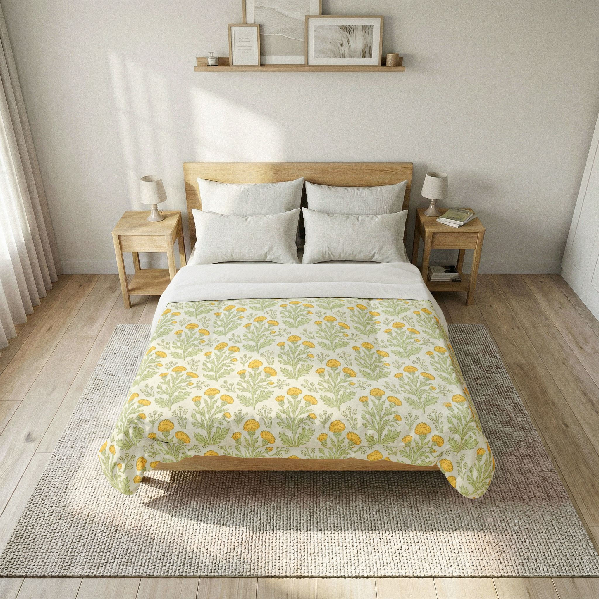 Golden Dandelion Meadow Cotton Comforter