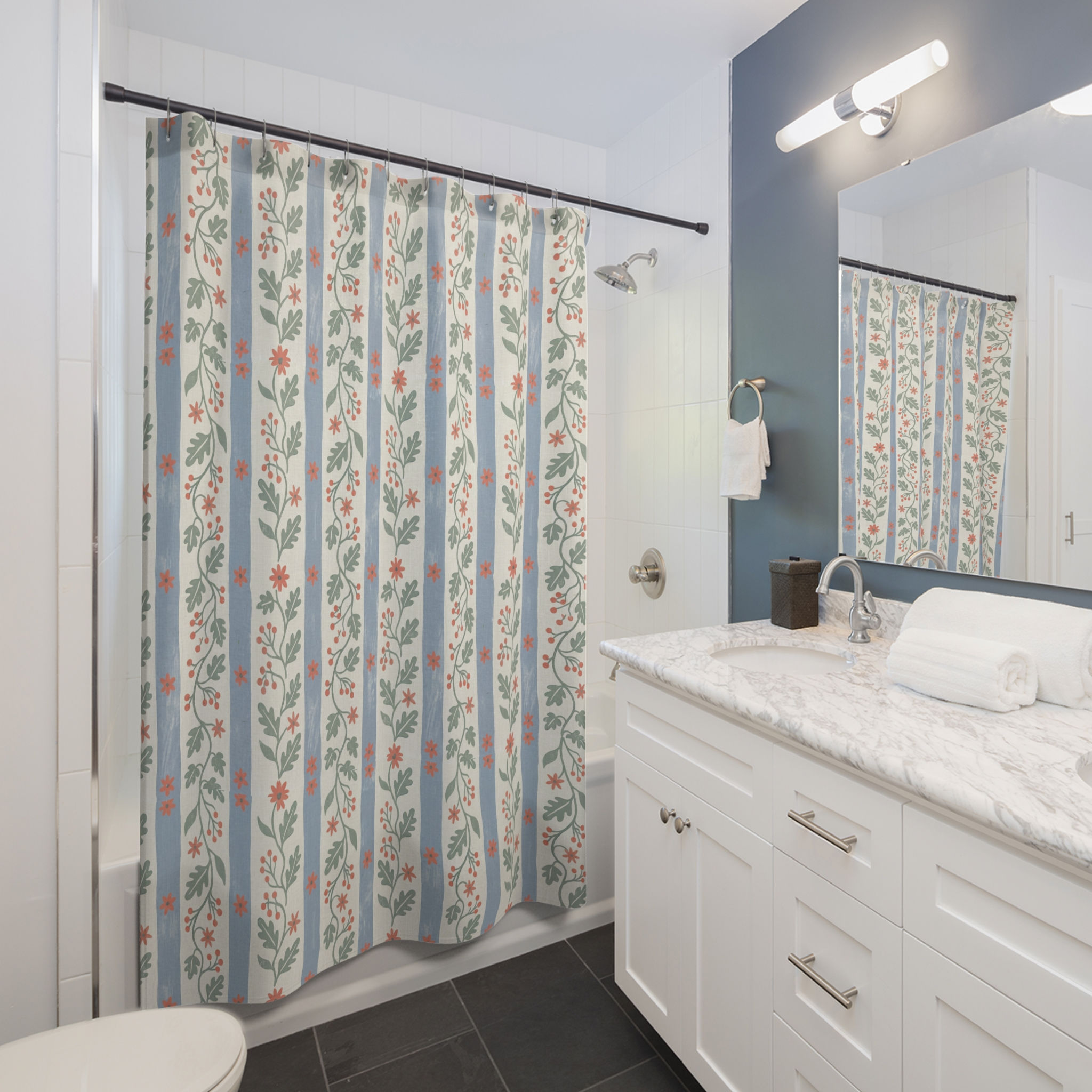 Crimson Berry Trellis Shower Curtain