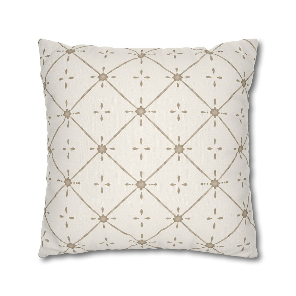 Thumbnail: Linen Lattice Pillow Cover