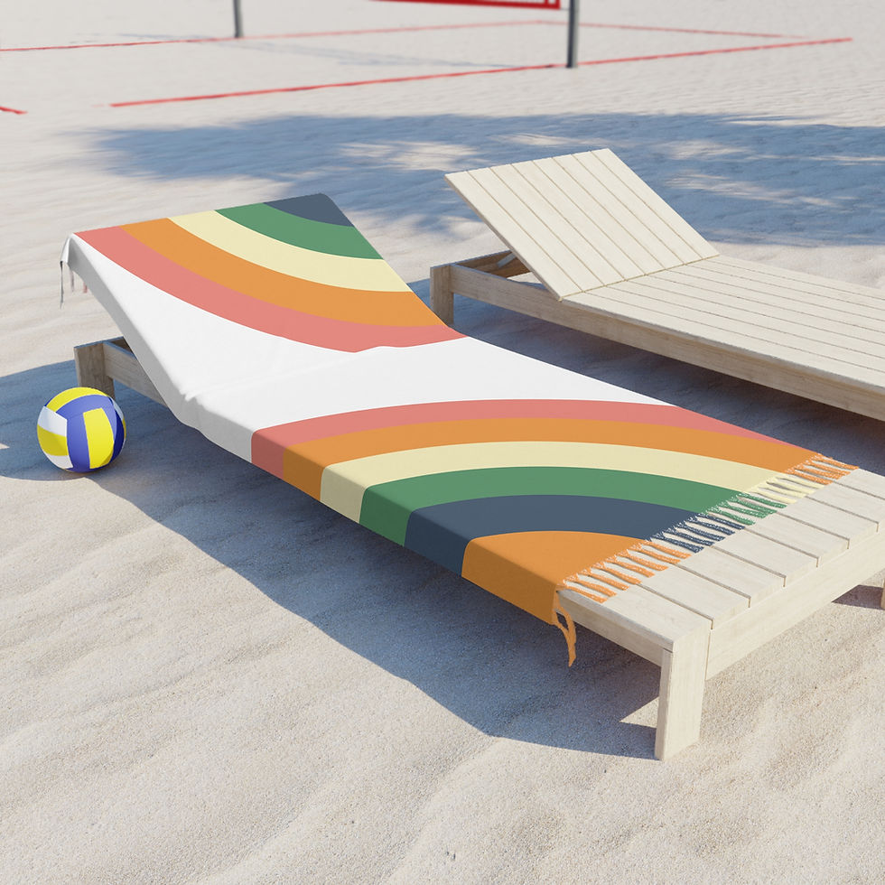 Thumbnail: Double Retro Radiance 70s Rainbow Boho Beach Towel
