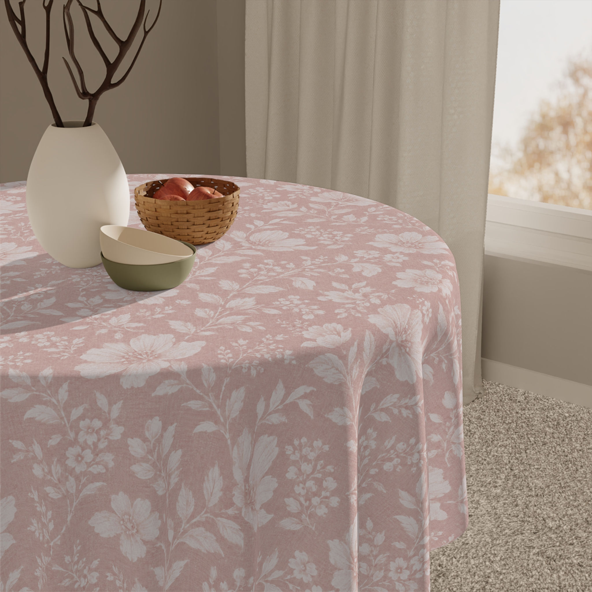 Willow Meadow Tablecloth - Vintage Rose